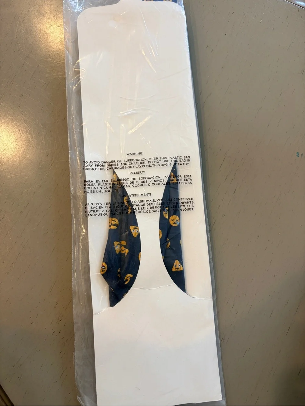 The Children's Place Navy Tie with Yellow Emoji Print
